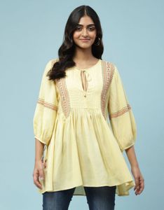 Embroidered Yellow Kurta