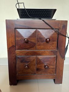 Sheesham Wooden Side Table with Drawers
