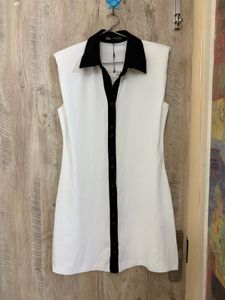 Zara Sleeveless Mini Dress with padded shoulder