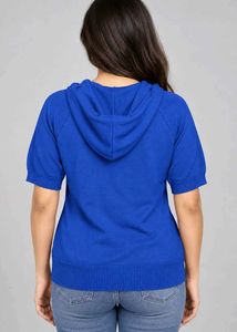 Vibrant Blue Short Sleeve Hoodie