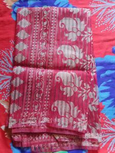 organza Saree with Floral Motifs