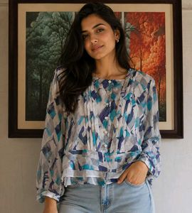 Stylish Printed Sheer Top