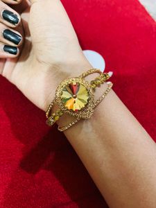 Stunning Gold bracelet with Crystal new wdt tag