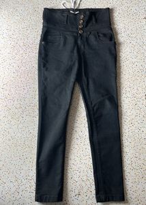 High Waisted Black Denim Jeans