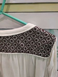 Elegant Embroidered White Blouse