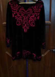 Black & Pink Fuzzy Sweater