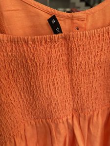 Orange Button-Down Summer Dress