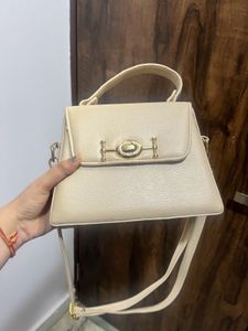 Chic Cream Structured Handbag