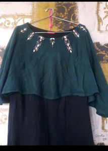 W Embroidered Woollen Kurti With Shrug