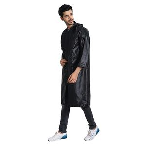 Black Reusable Rainwear Raincoat Mansoon
