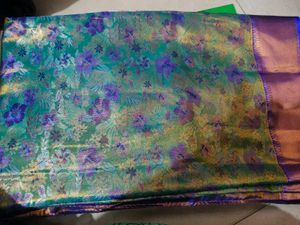 Floral Green Pattu Silk Saree