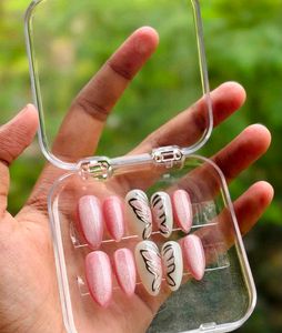 Press-On Nails with Butterfly Design