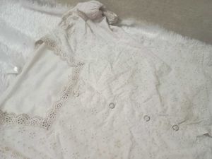 Lace Detail Button-Up Top