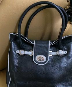 Stylish Black Leather Handbag