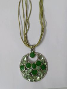 Green Stone Pendant Necklace