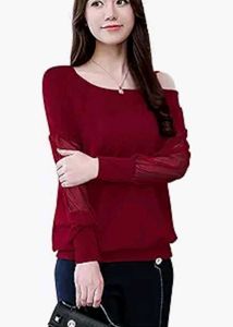 Maroon Off Shoulder Top