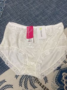 Elegant White Lace Trimmed Briefs