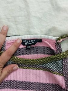 Colorful Striped Halter Neck Crop Top
