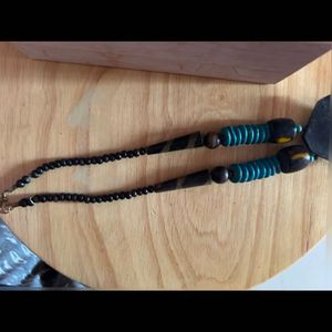Handcrafted wooden necklace with beads