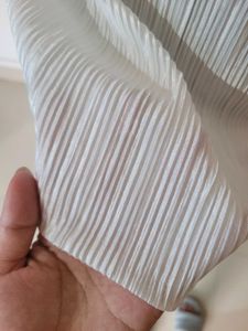 Pleated White Tunic Top