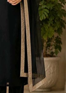 Black &amp; gold kurta with Pant &amp; Dupatta