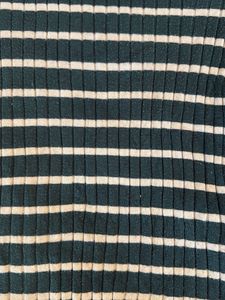 Green &amp; White Striped Ribbed Sweater
