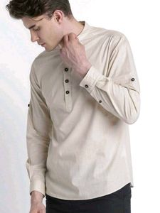 Men's Beige Bandhgala Kurta Shirt