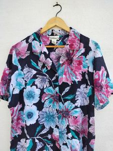 Flower Print Short Sleeves Shirt