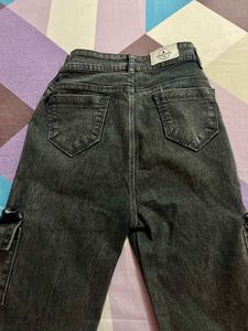 Dark Wash Cargo Jeans
