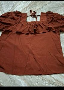 Stylish Ruffled Sleeve Top