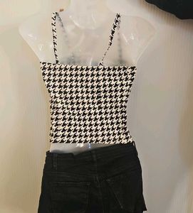 Houndstooth Crop Top