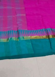 Vibrant Pink & Teal Saree