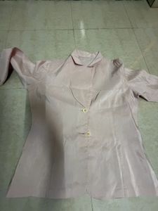 Light Pink Button-Up Blazer