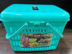 Retro Turquoise Picnic Basket