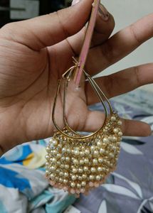 Elegant Pearl Hoop Earrings