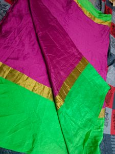 Pink And Green Saree