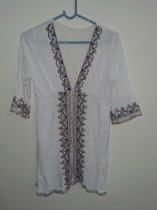 Embroidered White Boho Top