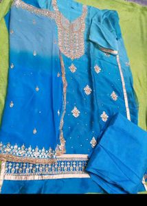 Elegant Blue Embroidered Kurta Set