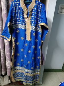 Royal Blue Embroidery Kurti