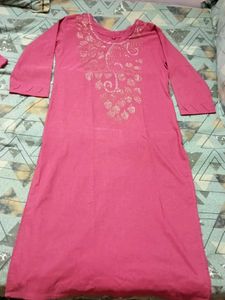 Sparkling Pink Kurta with Embellishments