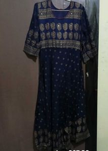 Elegant Navy Blue Anarkali Gown – Traditional & St