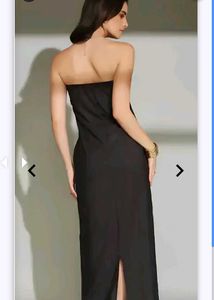 grab fast Abstract Print Strapless Maxi Dress