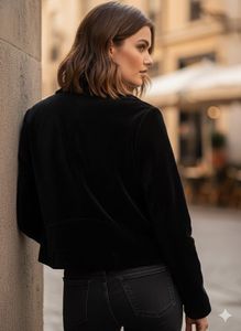 Black Velvet Moto Jacket