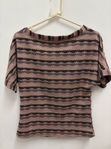 Littlebox off shoulder striped knit top
