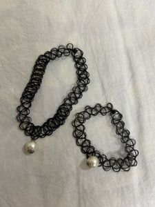 Retro Choker Necklace &amp; Bracelet Set