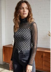 Beautiful Turtleneck Mesh Top