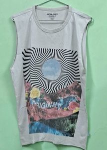 Jack &amp; Jones Graphic Print Sleeveless T-Shirt