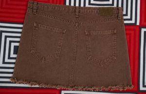 Y2k BROWN DENIM MINI SKIRT