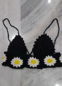 trending crochet flower bralete