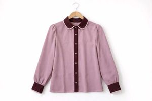 Pink Formal Top with Contrast Collar